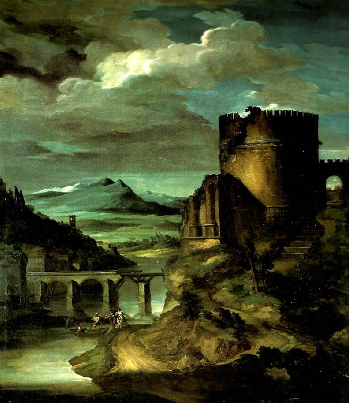 charles billoin paysage a' la tombe romaine dit le midi oil painting image